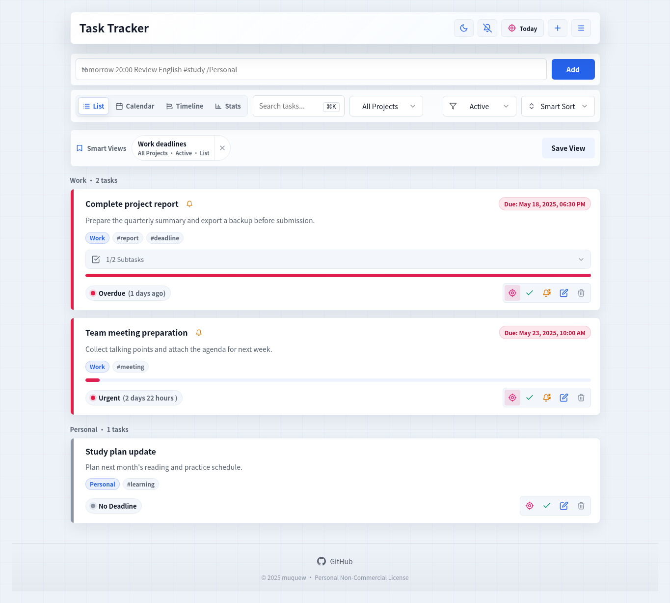 Task Tre Task Tracer - Local-first Task Manager
